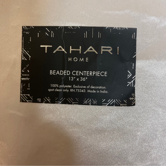 Tahari Home Beaded Centerpiece Table Runner 13x36”Lined Poinsettia Christmas NWT - Picture 4 of 9